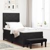 vidaXL Cama Box com colch&atilde;o com cabeceira Preto 90 x 190 cm Veludo