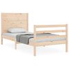 vidaXL Estrutura de cama com cabeceira 90x200 cm madeira maci&ccedil;a