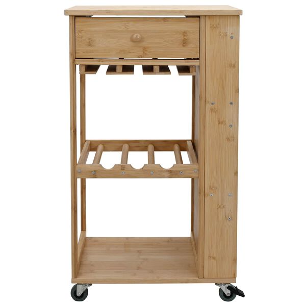 vidaXL Carrinho de Cozinha com Rodas Natural 47,5 x 36 x 83 cm Bambu