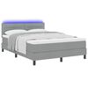 vidaXL Cama Box com colch&atilde;o com led Cinzento-claro 140 x 200 cm tecido