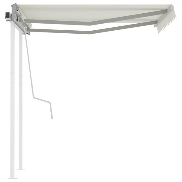 vidaXL Toldo retr&aacute;til manual com postes 3x2,5 m cor creme