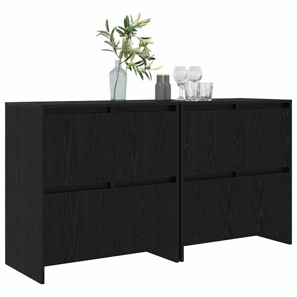 vidaXL Aparadores 2 pcs Carvalho preto 70 x 41 x 75 cm