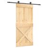 vidaXL Porta Deslizante Natural e Preto 95 x 210 cm