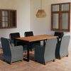 vidaXL 7 pcs conjunto de jantar para jardim cinzento-escuro