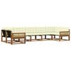 vidaXL Conjunto de Sof&aacute;s para Exterior 7 pcs Natural e Creme
