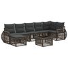 vidaXL Conjunto de Sof&aacute; de Jardim 8 unid. Cinza e Cinza Escuro vime PE