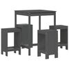 vidaXL 5 pcs conjunto de bar para jardim pinho maci&ccedil;o cinzento