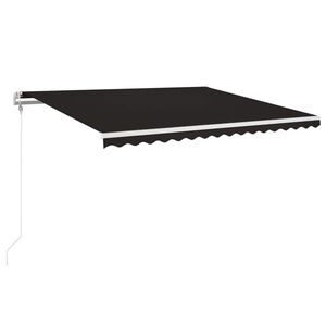 vidaXL Toldo autom&aacute;tico com LED e sensor de vento 450x350 cm antracite