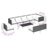 vidaXL 10 pcs conj. lounge jardim c/ almofad&otilde;es vime PE cinza-escuro