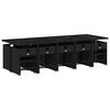 vidaXL 15 pcs conjunto de jantar p/jardim com almofad&otilde;es vime PE preto
