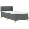 vidaXL Cama Box com colch&atilde;o Cinzento escuro 80 x 200 cm tecido