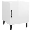 vidaXL Mesa de cabeceira madeira processada branco brilhante