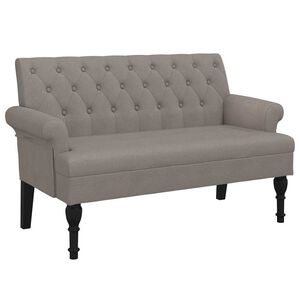 vidaXL Banco com encosto 120x62x75,5 cm tecido cinza-acastanhado