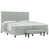 vidaXL Cama Box com colch&atilde;o Cinzento-claro 200 x 200 cm Veludo