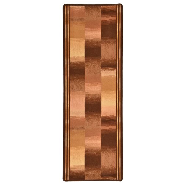 vidaXL Tapete comprido apoio gel antiderrapante 67x150 cm blocos beges