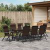 vidaXL Conjunto de Jantar para Jardim 9 pcs Castanho Rattan Sint&eacute;tico