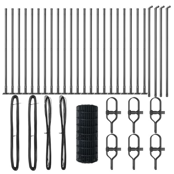 vidaXL Cerca com Poste Cinzeto 0,6 x 50 m A&ccedil;o e PVC