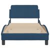 vidaXL Estrutura de cama com cabeceira Dover tecido 90x200 cm azul