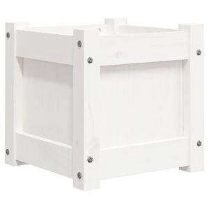 vidaXL Vaso/floreira de jardim 31x31x31 cm pinho maci&ccedil;o branco