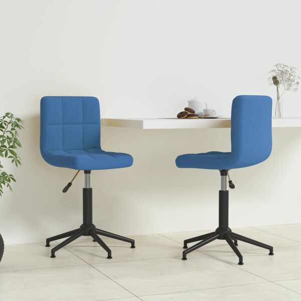 vidaXL Cadeiras de jantar girat&oacute;rias 2 pcs veludo azul
