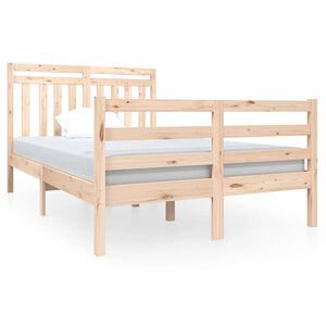 vidaXL Estrutura de cama pequena casal 120x190 cm pinho maci&ccedil;o