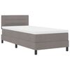 vidaXL Cama Box com colch&atilde;o Cinzento-acastanhado 90 x 190 cm tecido