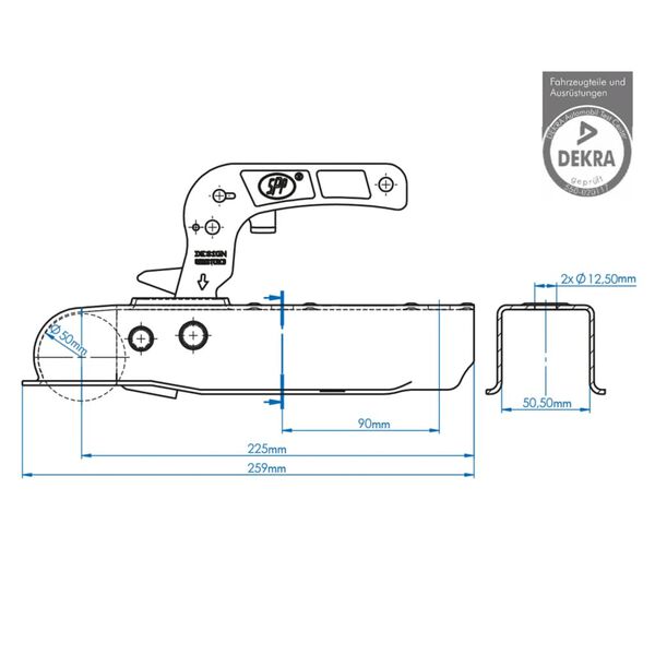 ProPlus Engate de reboque 50 mm 341003