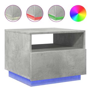 vidaXL Mesa de centro com luzes LED 50x49x40 cm cinzento cimento