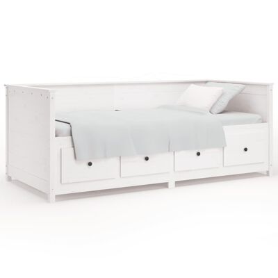 vidaXL Sofá-cama 100x200 cm madeira de pinho maciça branco