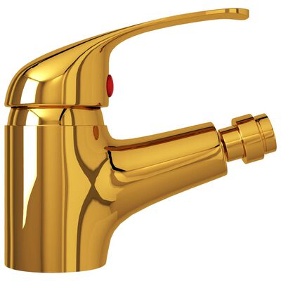 vidaXL Torneira misturadora para bidé de casa de banho 13x12cm dourado