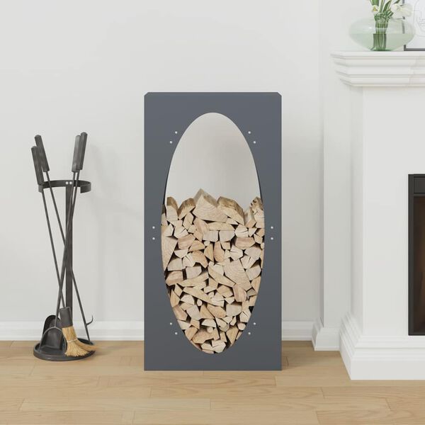 vidaXL Suporte para lenha 50x23x100 cm aço laminado a frio antracite