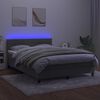 vidaXL Cama box spring c/ colch&atilde;o/LED 140x200 cm veludo cinzento-claro
