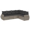 vidaXL 6 pcs conjunto sof&aacute;s de jardim com almofad&otilde;es vime cinzento