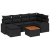 vidaXL Conjunto de Sof&aacute; de Jardim 7 unid. Preto vime PE