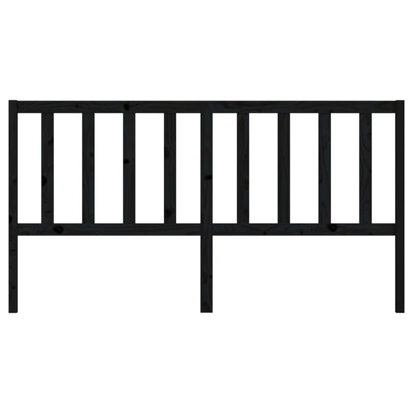 vidaXL Cabeceira de cama 206x4x100 cm pinho maciço preto