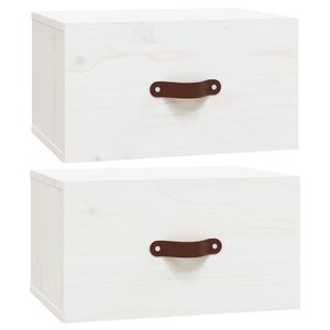vidaXL Mesas de cabeceira montagem na parede 2 pcs 40x29,5x22cm branco