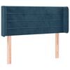 vidaXL Cabeceira de cama c/ abas veludo 83x16x78/88 cm azul-escuro