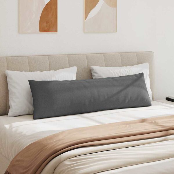vidaXL Travesseiros de Sofá 2 pcs Cinza Escuro 145 x 40 cm tecido