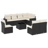 vidaXL 9 pcs conjunto de sof&aacute;s p/ jardim c/ almofad&otilde;es vime PE preto