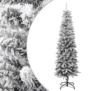 vidaXL &Aacute;rvore de Natal artificial fina com neve PVC e PE 180 cm
