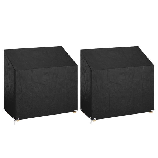 vidaXL Capas p/ banco jardim 2 pcs 8 ilhós 130x70x70/88 cm polietileno