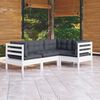 vidaXL 4 pcs conjunto lounge de jardim c/ almofad&otilde;es pinho branco