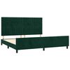 vidaXL Estrutura de cama sem colch&atilde;o 200x200 cm veludo verde-escuro