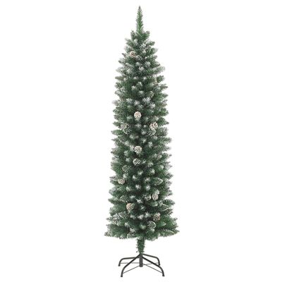 vidaXL Árvore de Natal artificial fina com suporte PVC 150 cm