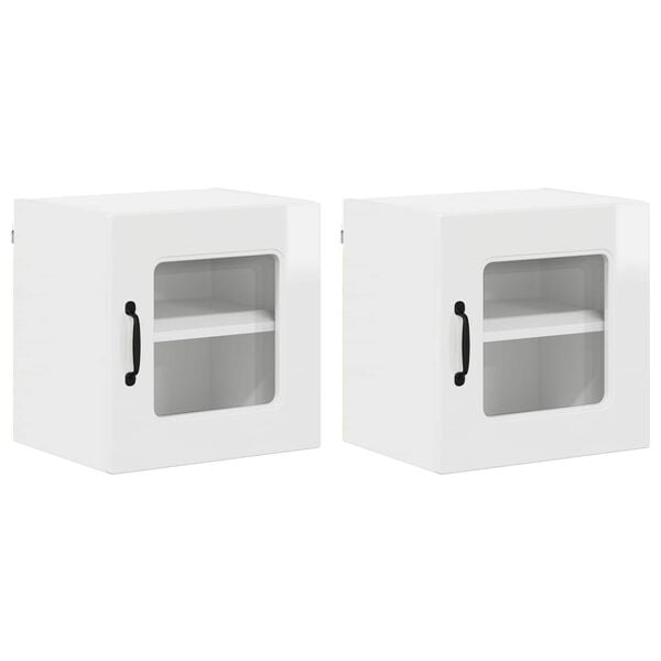vidaXL Arm&aacute;rio de Cozinha Kalmar 2 pcs Branco Brilhante