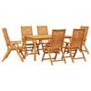 vidaXL Conjunto de Jantar para Jardim 7 pcs Castanho