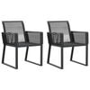 vidaXL Conjunto 2 cadeiras de jardim, vime, preto