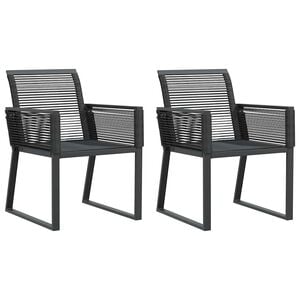 vidaXL Conjunto 2 cadeiras de jardim, vime, preto