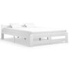 vidaXL Estrutura de cama 160x200 cm pinho maci&ccedil;o branco