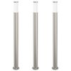 vidaXL Lumin&aacute;rias de balizador, 3 pe&ccedil;as, 110 cm, a&ccedil;o inoxid&aacute;vel, IP44